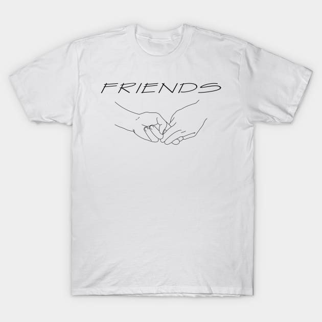 Friends - Black T-Shirt by SanTees